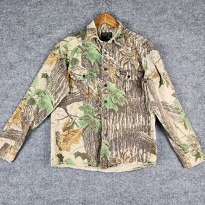 Vintage Rattlers Brand Shirt Mens Camo Medium Realtree Made in USA Button Down